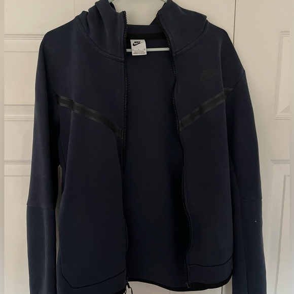Nike Tech Dark Blue Full-Zip Jacket - Picture 1 of 8